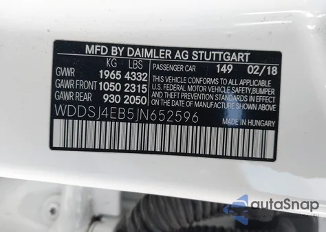 2018 Mercedes-Benz Cla 250 z USA, uszkodzony, nr VIN WDDSJ4EB5JN652596